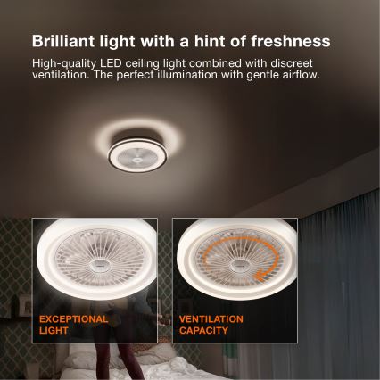 Osram - MURLAN LED/26W/230V 3000-6500K himmennettävä kattovalaisin tuulettimella + kaukosäädin
