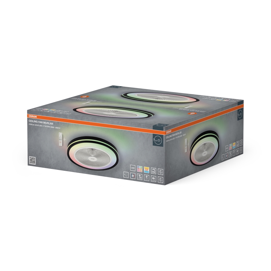 Osram - MURLAN LED/26W/230V 3000-6500K himmennettävä kattovalaisin tuulettimella + kaukosäädin