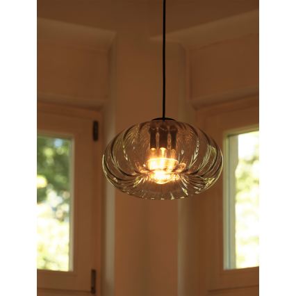 Osram - Riippuvalaisin DECOR SMOKE, kaapelilla, 1xE27/12W/230V, halkaisija 28 cm, musta/savunharmaa