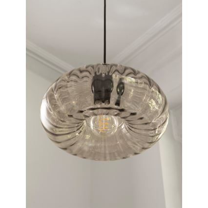 Osram - Riippuvalaisin DECOR SMOKE, kaapelilla, 1xE27/12W/230V, halkaisija 28 cm, musta/savunharmaa