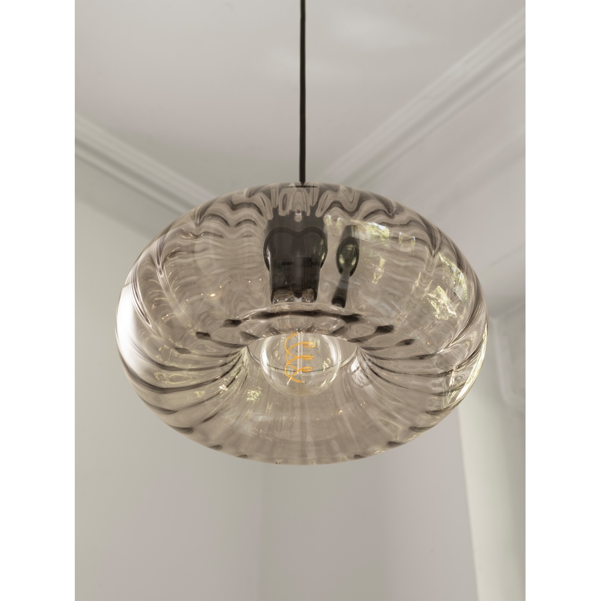 Osram - Riippuvalaisin DECOR SMOKE, kaapelilla, 1xE27/12W/230V, halkaisija 28 cm, musta/savunharmaa