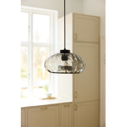 Osram - Riippuvalaisin DECOR SMOKE, kaapelilla, 1xE27/12W/230V, halkaisija 28 cm, musta/savunharmaa