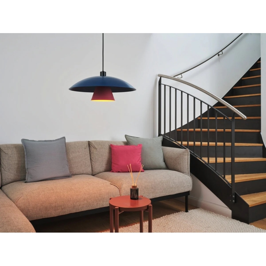 Osram - Riippuvalaisin johdolla DECOR FLYING MUSHROOM 1xE27/25W/230V, halkaisija 50 cm, sininen