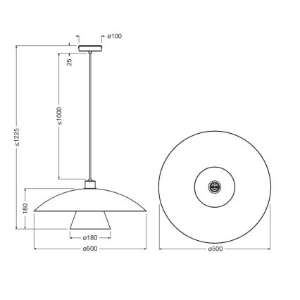 Osram - Riippuvalaisin johdolla DECOR FLYING MUSHROOM 1xE27/25W/230V, halkaisija 50 cm, sininen