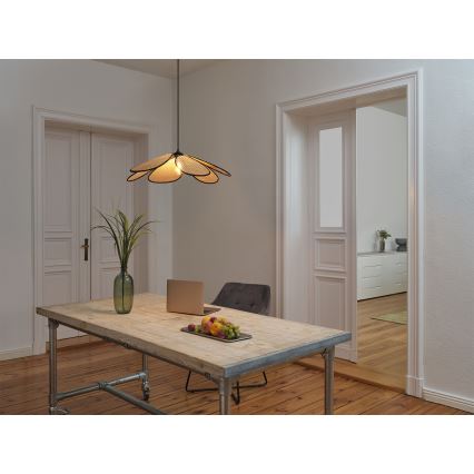 Osram - Riippuvalaisin johdolla DECOR RATTAN 1xE27/15W/230V, Ø 69 cm, beige/musta