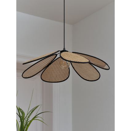 Osram - Riippuvalaisin johdolla DECOR RATTAN 1xE27/15W/230V, Ø 69 cm, beige/musta