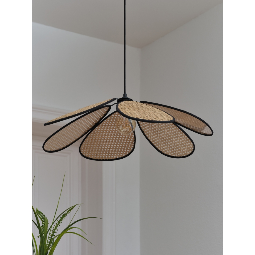 Osram - Riippuvalaisin johdolla DECOR RATTAN 1xE27/15W/230V, Ø 69 cm, beige/musta