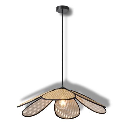 Osram - Riippuvalaisin johdolla DECOR RATTAN 1xE27/15W/230V, Ø 69 cm, beige/musta