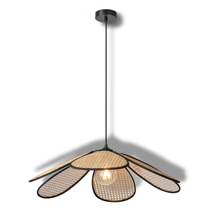 Osram - Riippuvalaisin johdolla DECOR RATTAN 1xE27/15W/230V, Ø 69 cm, beige/musta