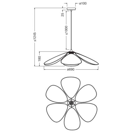 Osram - Riippuvalaisin johdolla DECOR RATTAN 1xE27/15W/230V, Ø 69 cm, beige/musta