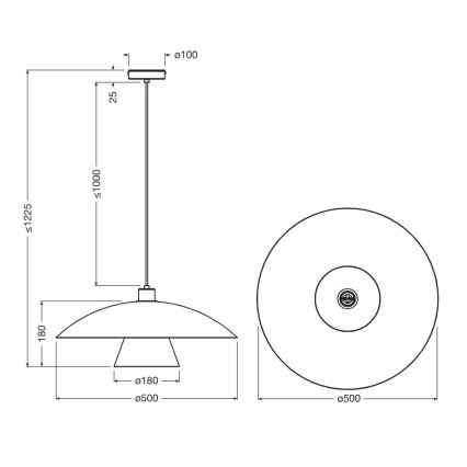 Osram - Riippuvalaisin kaapelilla DECOR FLYING MUSHROOM 1xE27/25W/230V, Ø 50 cm, vihreä