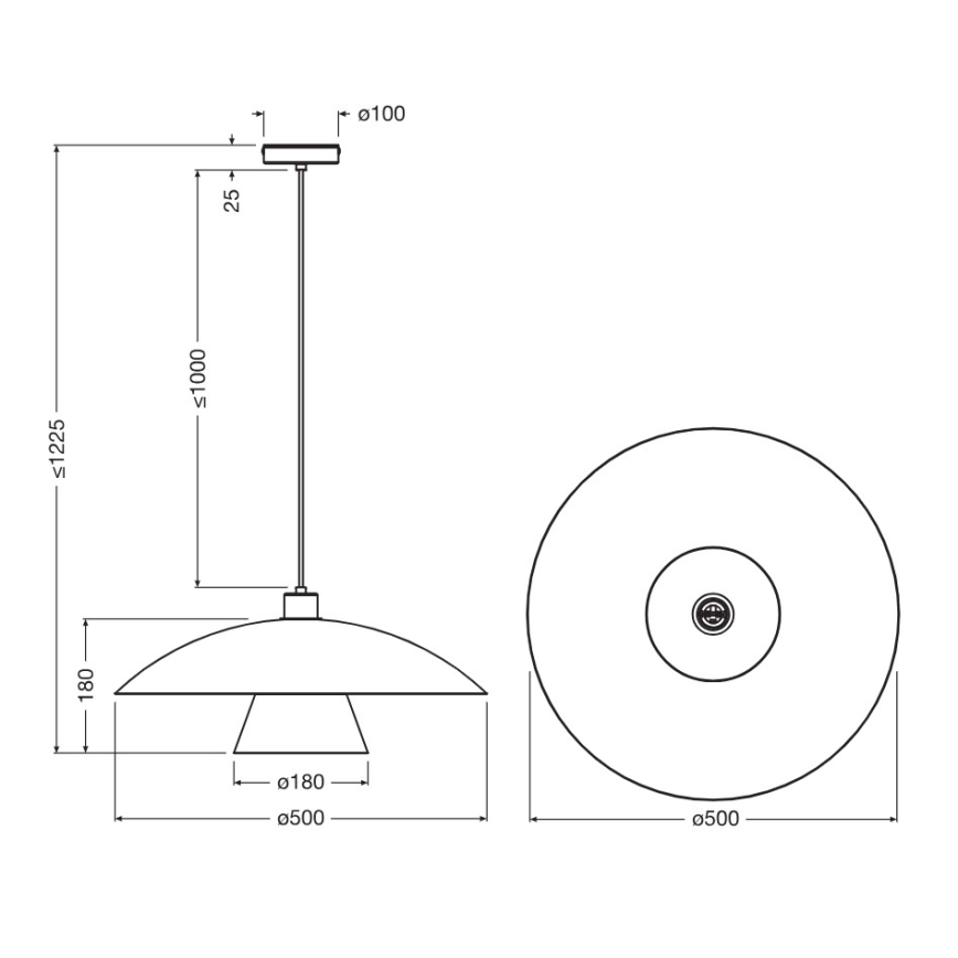 Osram - Riippuvalaisin kaapelilla DECOR FLYING MUSHROOM 1xE27/25W/230V, Ø 50 cm, vihreä