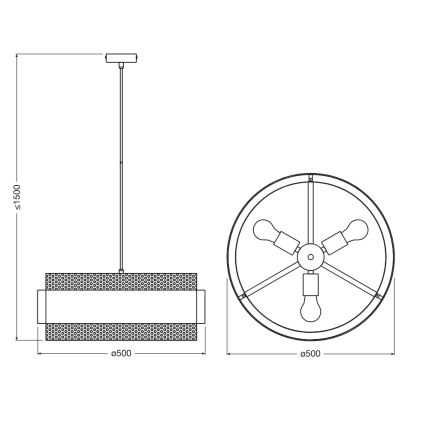 Osram - Riippuvalaisin kaapelilla DECOR HORNET 3xE27/10W/230V halkaisija 50 cm musta/kultainen