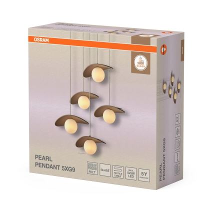 Osram - Riippuvalaisin kaapelilla DECOR PEARL 5xG9/5W/230V beige