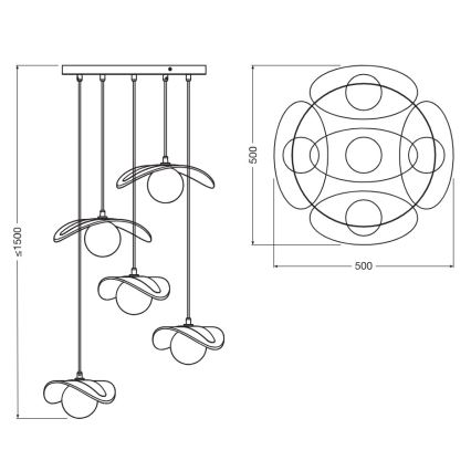 Osram - Riippuvalaisin kaapelilla DECOR PEARL 5xG9/5W/230V beige