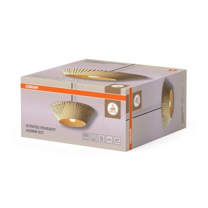 Osram - Riippuvalaisin kaapelilla DECOR STRIPES 1xE27/10W/230V halkaisija 40,5 cm beige