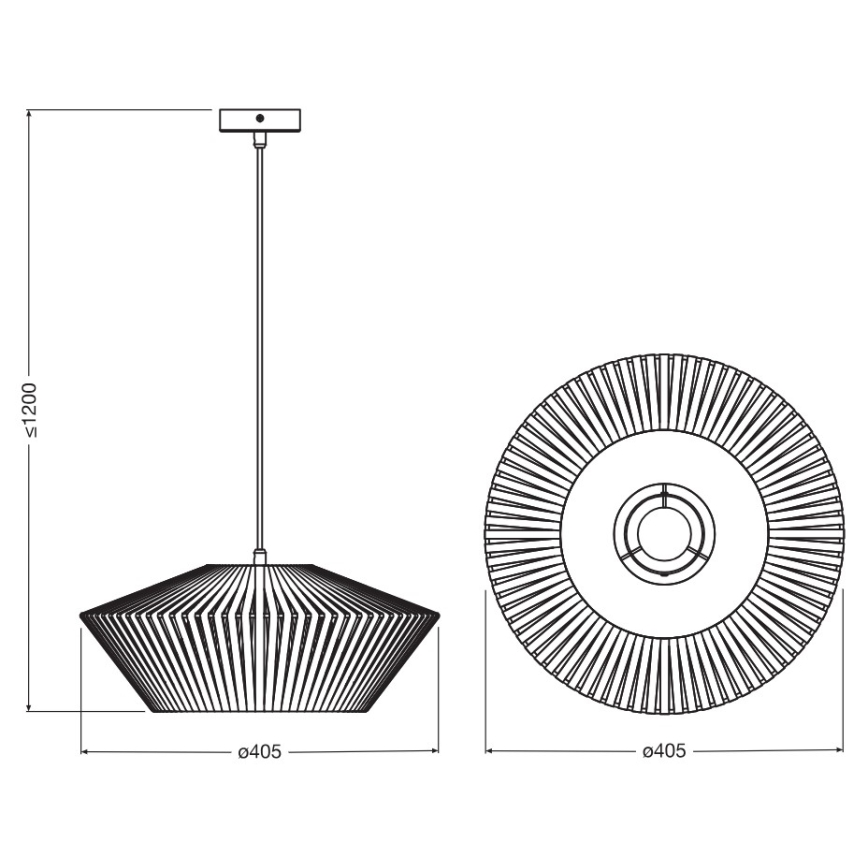 Osram - Riippuvalaisin kaapelilla DECOR STRIPES 1xE27/10W/230V halkaisija 40,5 cm beige