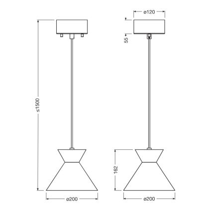 Osram - Riippuvalaisin kaapelilla DECOR WAIST 1xE27/40W/230V musta