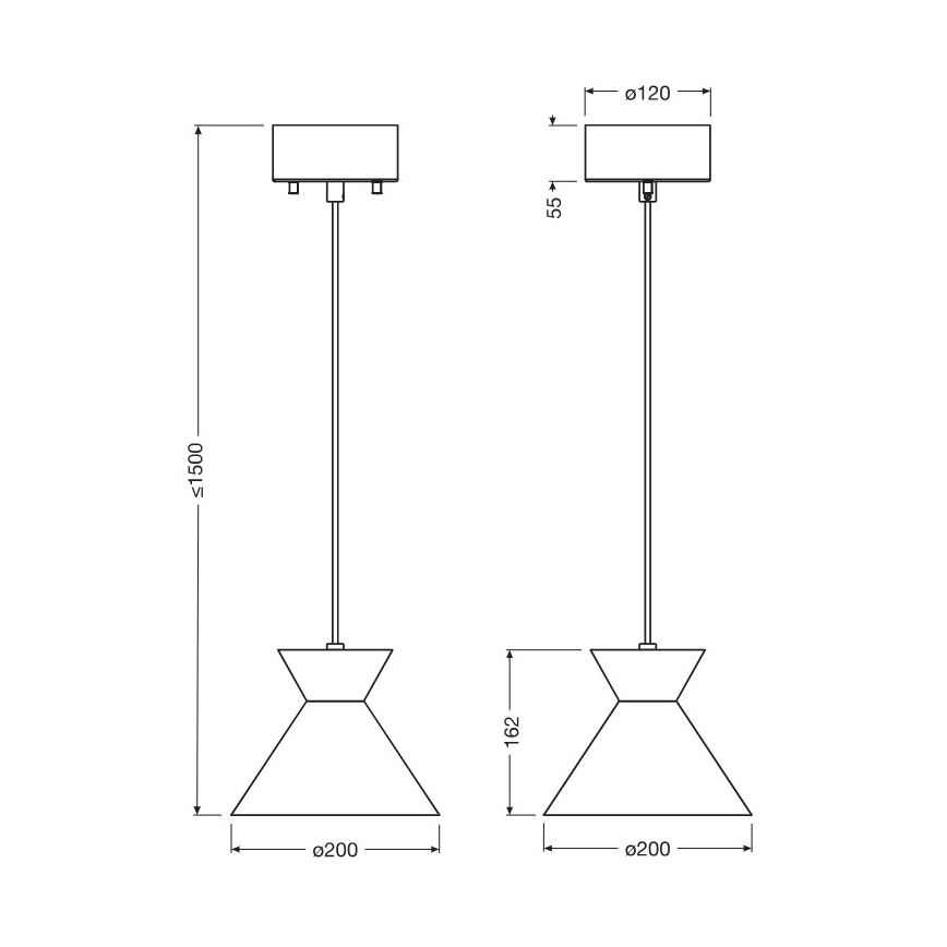 Osram - Riippuvalaisin kaapelilla DECOR WAIST 1xE27/40W/230V musta