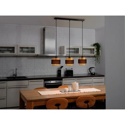 Osram - Riippuvalaisin vaijerilla DECOR HORNET 3xE27/10W/230V musta/kultainen