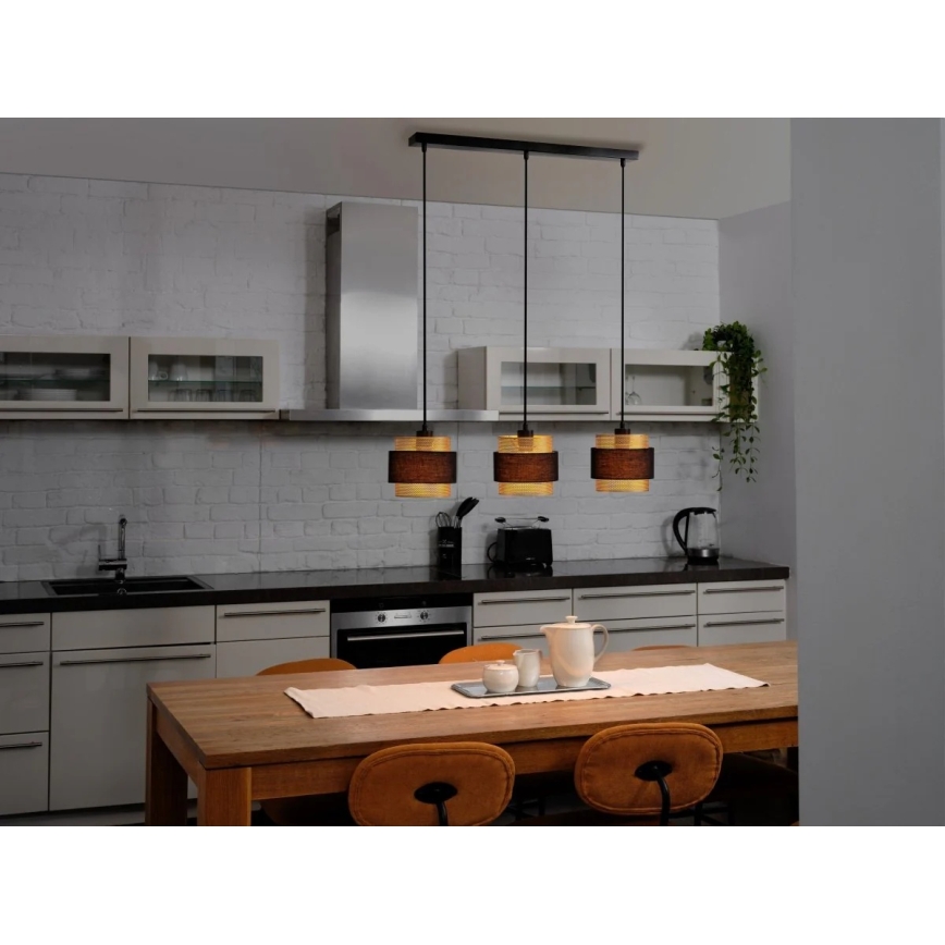 Osram - Riippuvalaisin vaijerilla DECOR HORNET 3xE27/10W/230V musta/kultainen