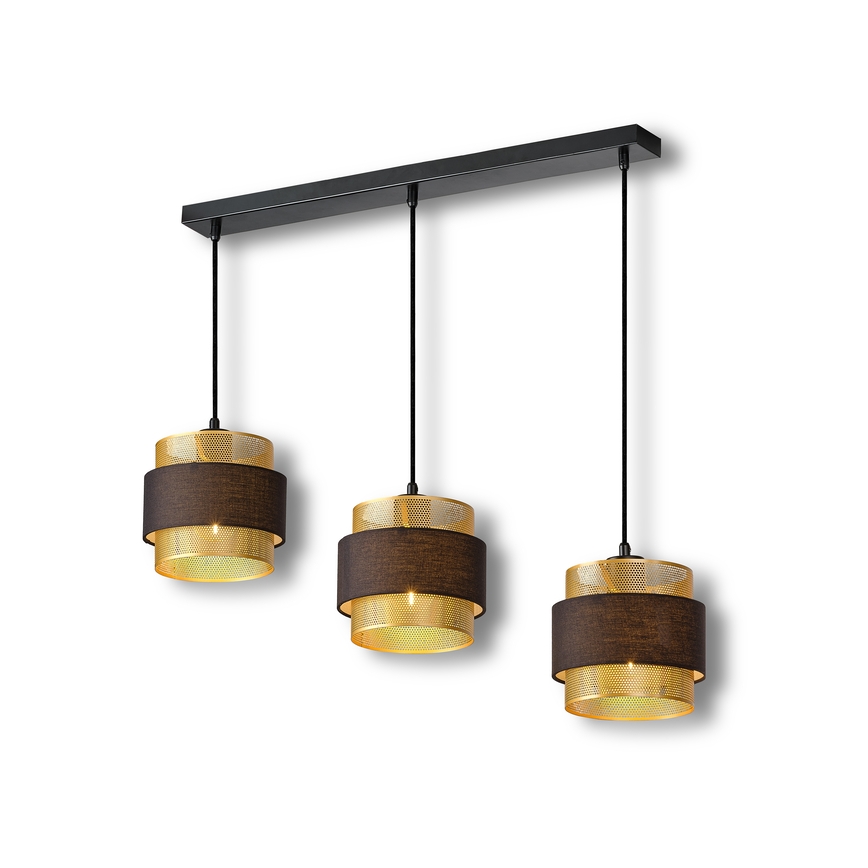 Osram - Riippuvalaisin vaijerilla DECOR HORNET 3xE27/10W/230V musta/kultainen