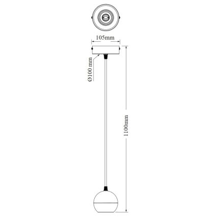 Osram - Riippuvalaisin vaijerilla SPOT SPHERAL 1xGU10/6W/230V musta