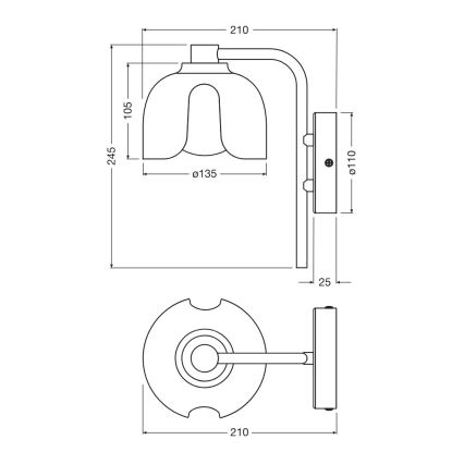 Osram - Seinävalaisin DECOR COROLLE 1xG9/20W/230V musta/kultainen