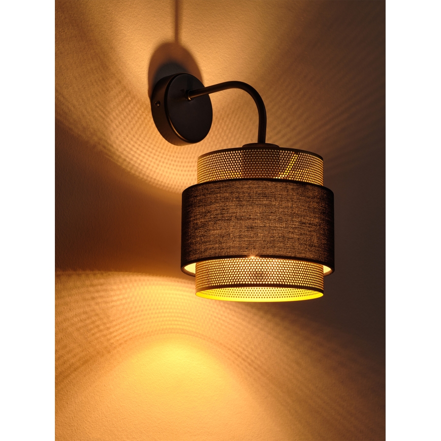 Osram - Seinävalaisin DECOR HORNET 1xE27/10W/230V musta/kultainen