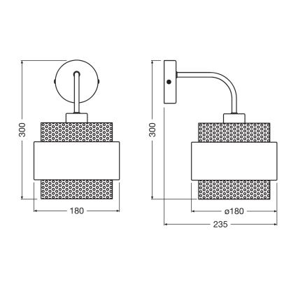 Osram - Seinävalaisin DECOR HORNET 1xE27/10W/230V musta/kultainen