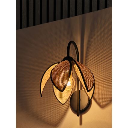 Osram - Seinävalaisin DECOR RATTAN 1xE27/15W/230V beige/musta