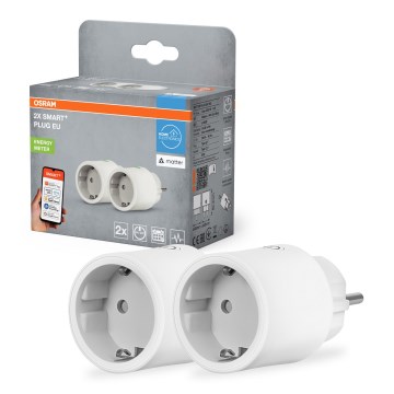 Osram - Setti 2x älypistorasia SMART+ MATTER SCHUKO 2300W/230V/10A Wi-Fi valkoinen