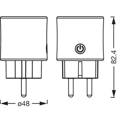 Osram - Setti 2x älypistorasia SMART+ MATTER SCHUKO 2300W/230V/10A Wi-Fi valkoinen