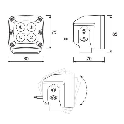 Osram - 2 kpl setti: LED-kohdevalot autoon LEDRIVING WL VX80-SP LED/20W/12/24V 6000K IP67