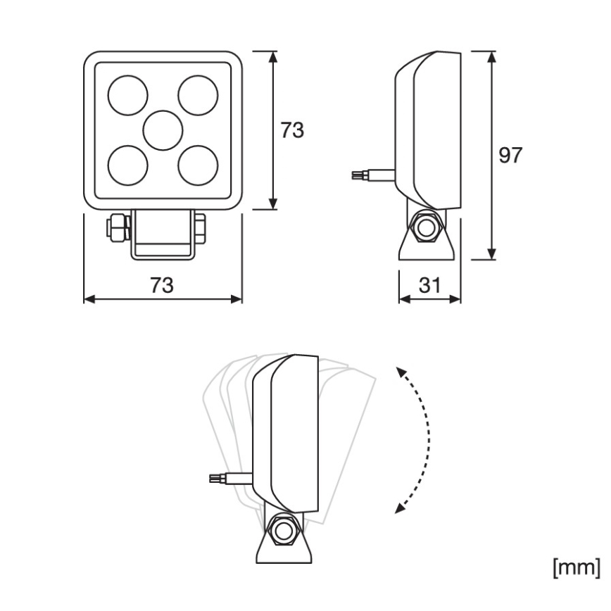 Osram - 2 kpl LED-kohdevaloa ajoneuvoon LEDRIVING WL VX70-WD LED/8W/12/24V 6000K IP67
