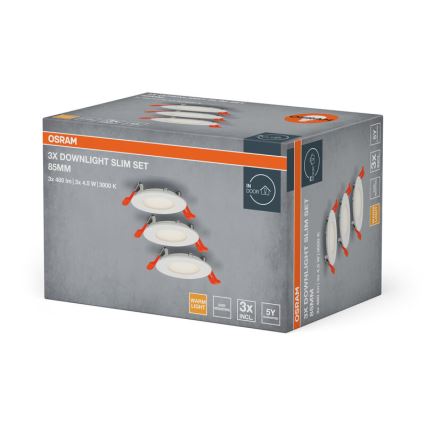 Osram - SETTI 3 kpl LED-upotettavat alasvalot SLIM LED/4,5W/230V