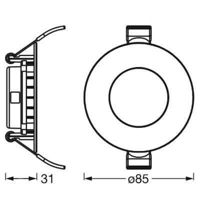 Osram - SETTI 3 kpl LED-upotettavat alasvalot SLIM LED/4,5W/230V