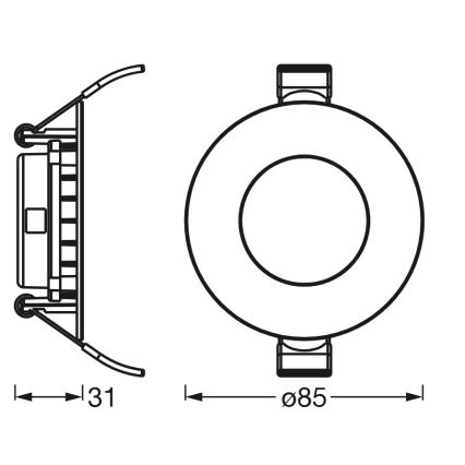 Osram - SLIM upotettava LED-alasvalo LED/4,5W/230V 4000K