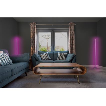 Osram - LED RGBW himmennettävä lattiavalaisin SMART+ MAGIC LED/11,5W/230V 2700-6500K hopea Wi-Fi + kaukosäädin