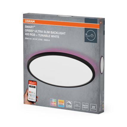 Osram - LED RGBW himmennettävä kattovalaisin SMART+ ORBIS LED/25W/230V, halkaisija 40 cm, 2700-6500K, Wi-Fi