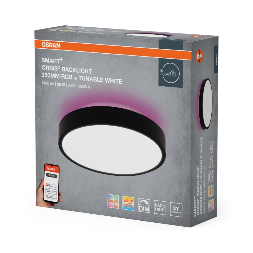 Osram - LED RGBW himmennettävä kattovalaisin SMART+ ORBIS LED/28W/230V halkaisija 35 cm 2700-6500K Wi-Fi