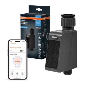 Osram - SMART+ Wi-Fi-käyttöinen kasteluventtiili aurinkopaneelilla, IP55