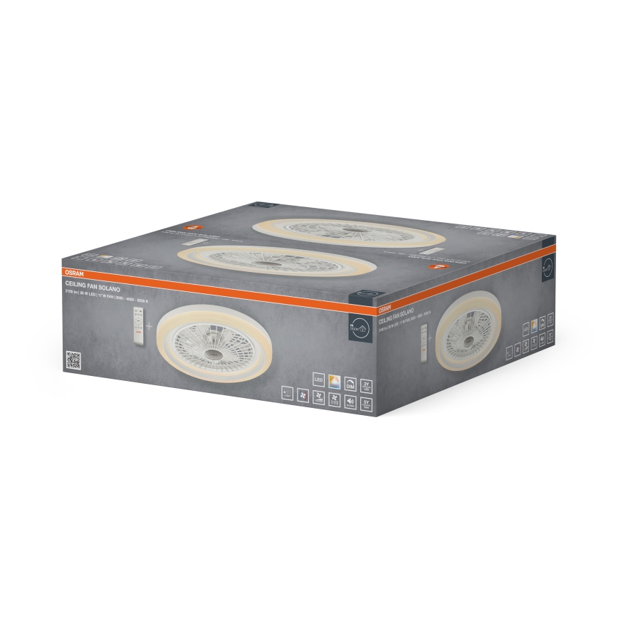 Osram - SOLANO LED himmennettävä kattovalaisin tuulettimella LED/26W/230V 3000/4000/6500K + kaukosäädin
