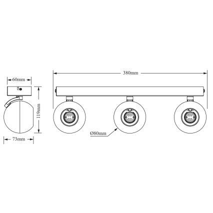 Osram - SPOT SPHERAL kohdevalaisin 3xGU10/6W/230V valkoinen