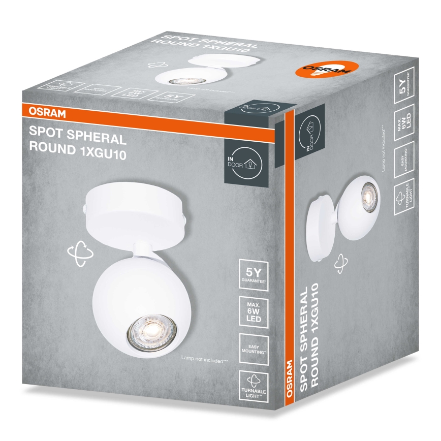 Osram - SPOT SPHERAL spottivalaisin 1xGU10/6W/230V valkoinen