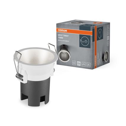 Osram - Upotettava LED-valaisin SPOT TWIST LED/5W/230V 4000K halkaisija 7 cm valkoinen/hopea