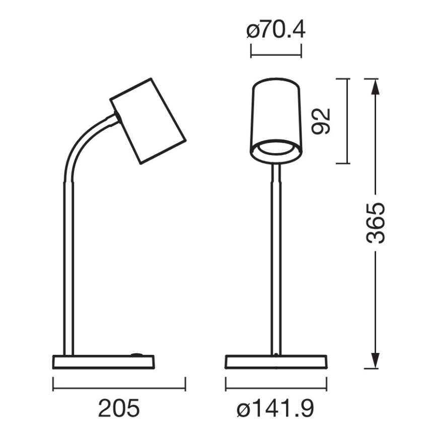 Osram - Työpöytälamppu DESK LINE 1xGU10/9W/230V harmaa