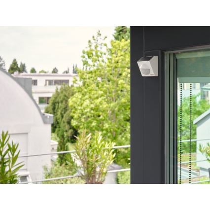 Osram - Ulkokäyttöön aurinkokennolla toimiva liiketunnistin SMART+ 3,7V valkoinen IP65 Wi-Fi 800 mAh