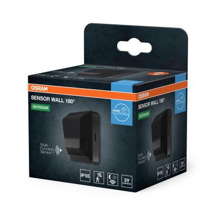 Osram - Ulkokäyttöön tarkoitettu infrapuna-liiketunnistin 230 V IP55 antrasiitti
