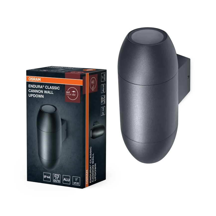Osram - Ulkoseinävalaisin CANNON 2xGU10/35W/230V IP44 antrasiitti
